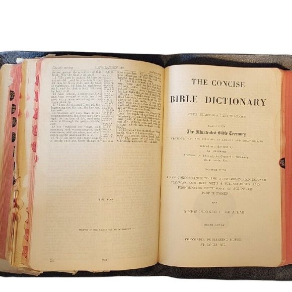 Antique Holy Bible Self Pronouncing Teacher’s Edition Concordia St Louis 1923 - Picture 11 of 15